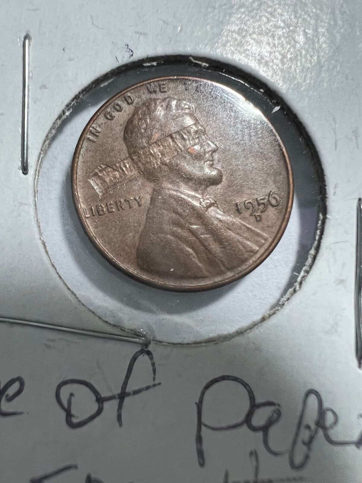 1956 Penny Struck Thru Error