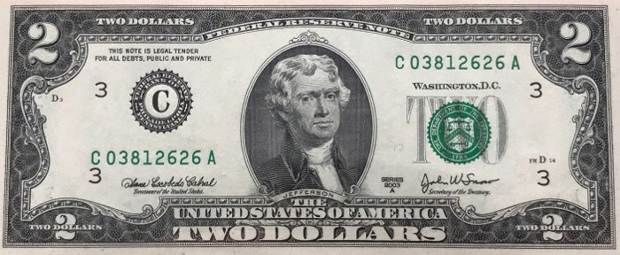 History of the 2003 2-Dollar Bill