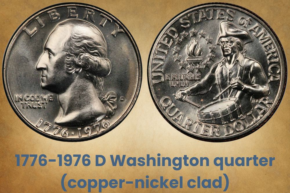 1776-1976 D Washington quarter (copper-nickel clad)