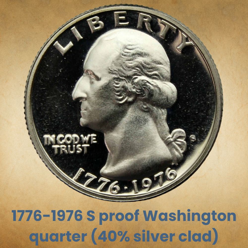1776-1776-1976 S proof Washington quarter (40% silver clad)1776-1976 S proof Washington quarter (40% silver clad)1976 S proof Washington quarter (40% silver clad)