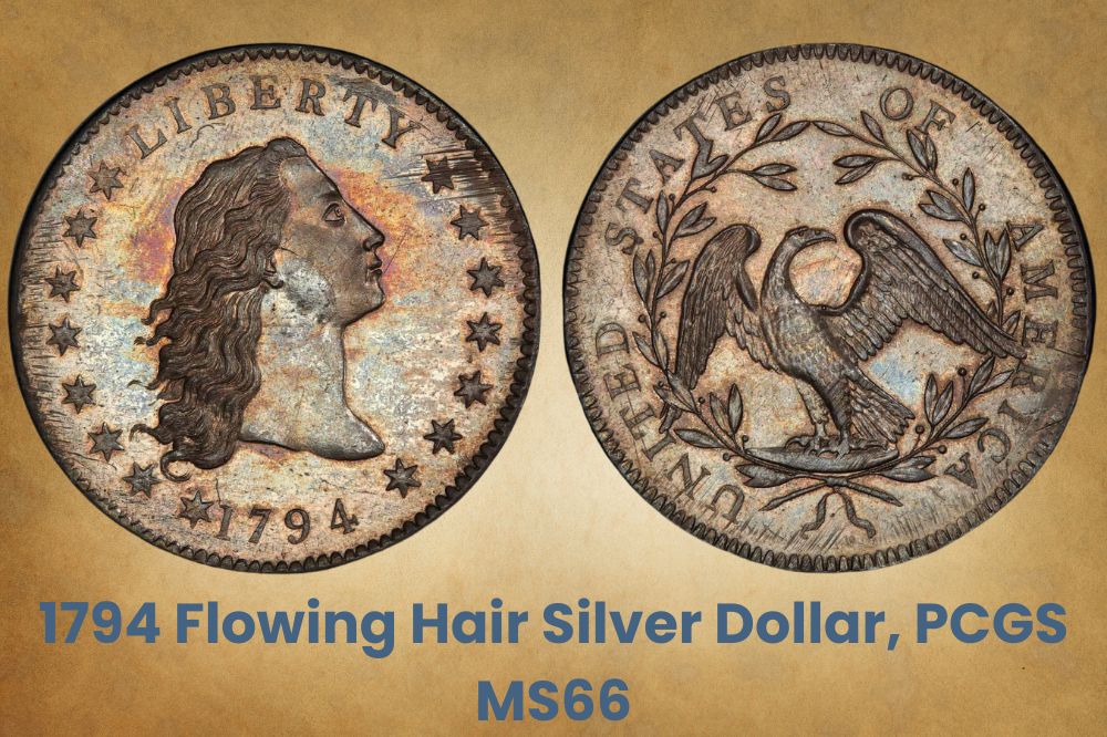 1794 Flowing Hair Silver Dollar, PCGS MS66