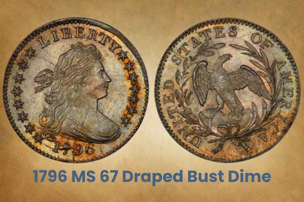 1796 MS 67 Draped bust dime