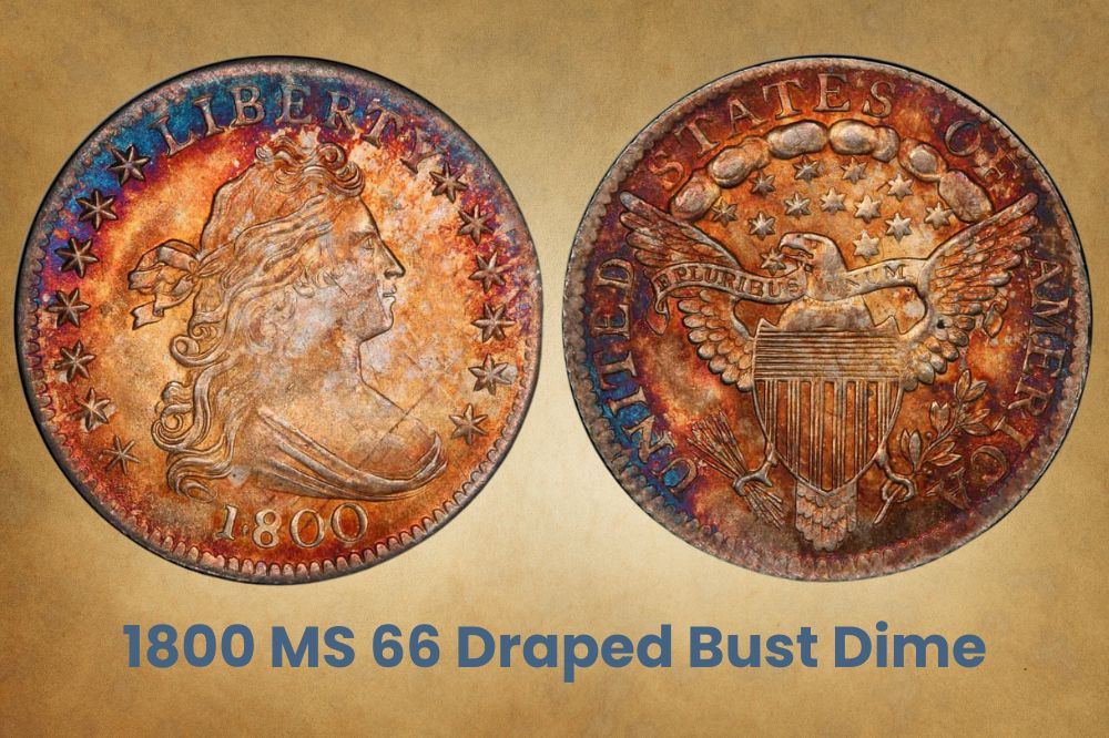 1800 MS 66 Draped Bust Dime