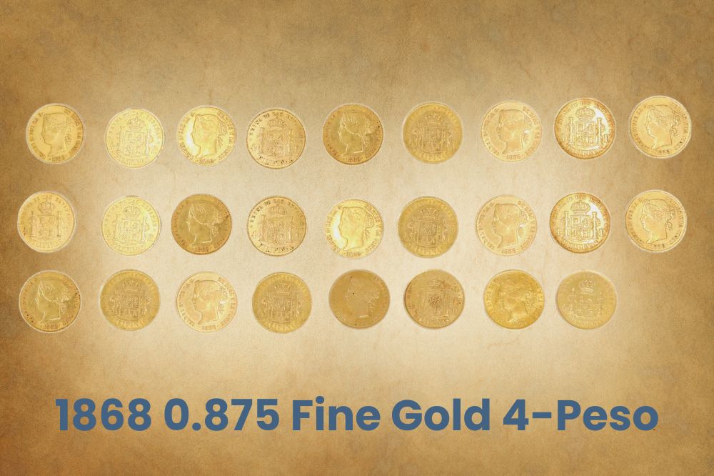 1868 0.875 Fine Gold 4-Peso