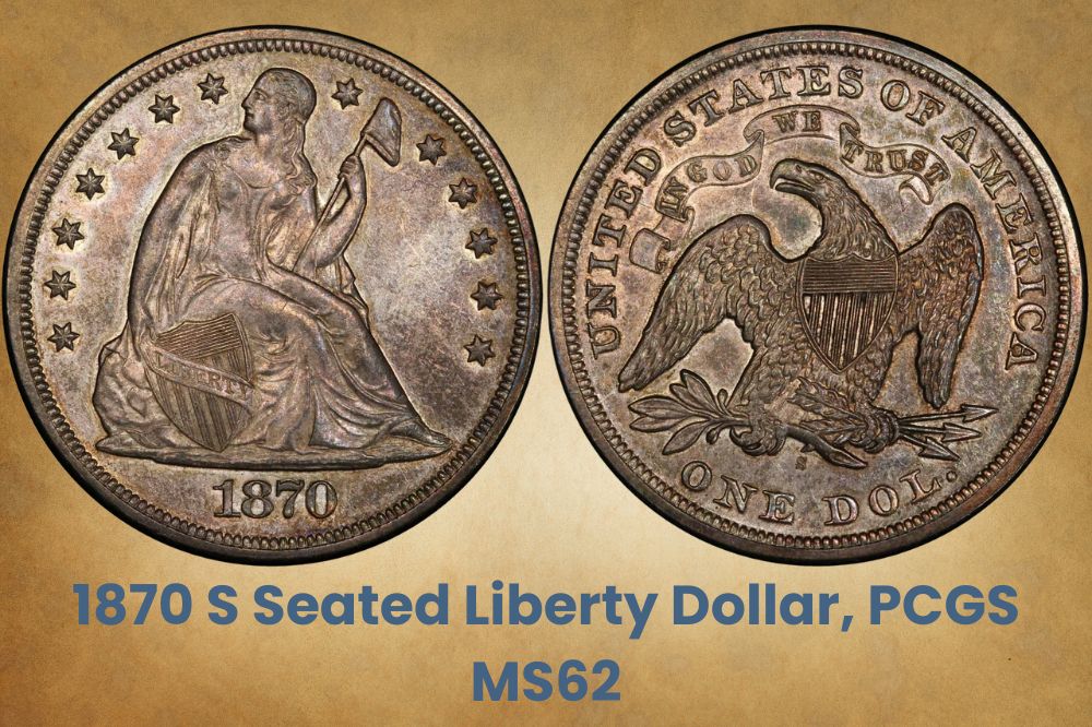 1870 S Seated Liberty Dollar, PCGS MS62