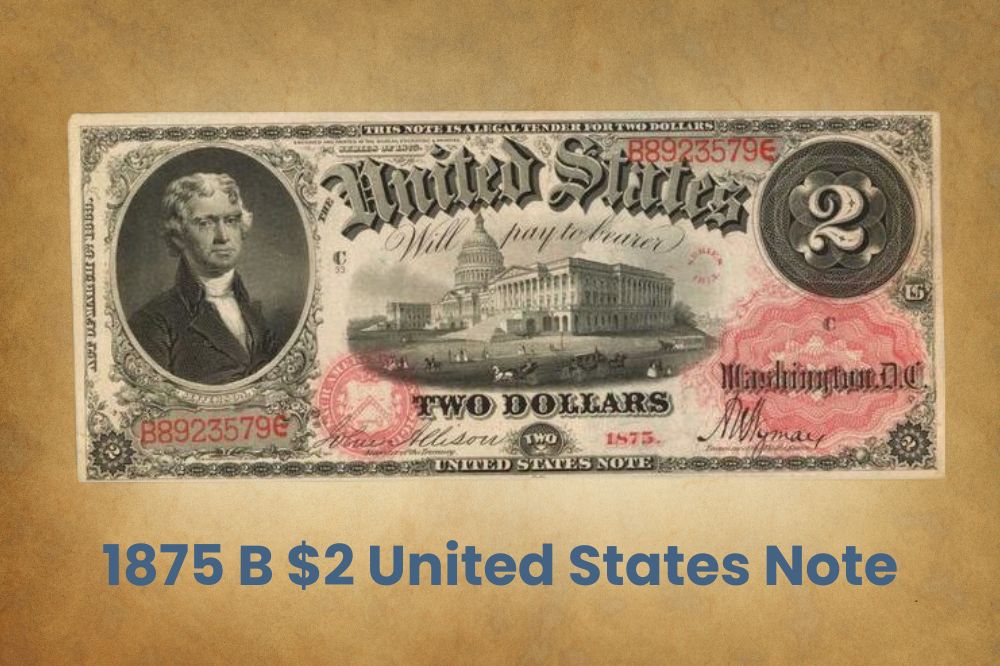 1875 B $2 United States Note