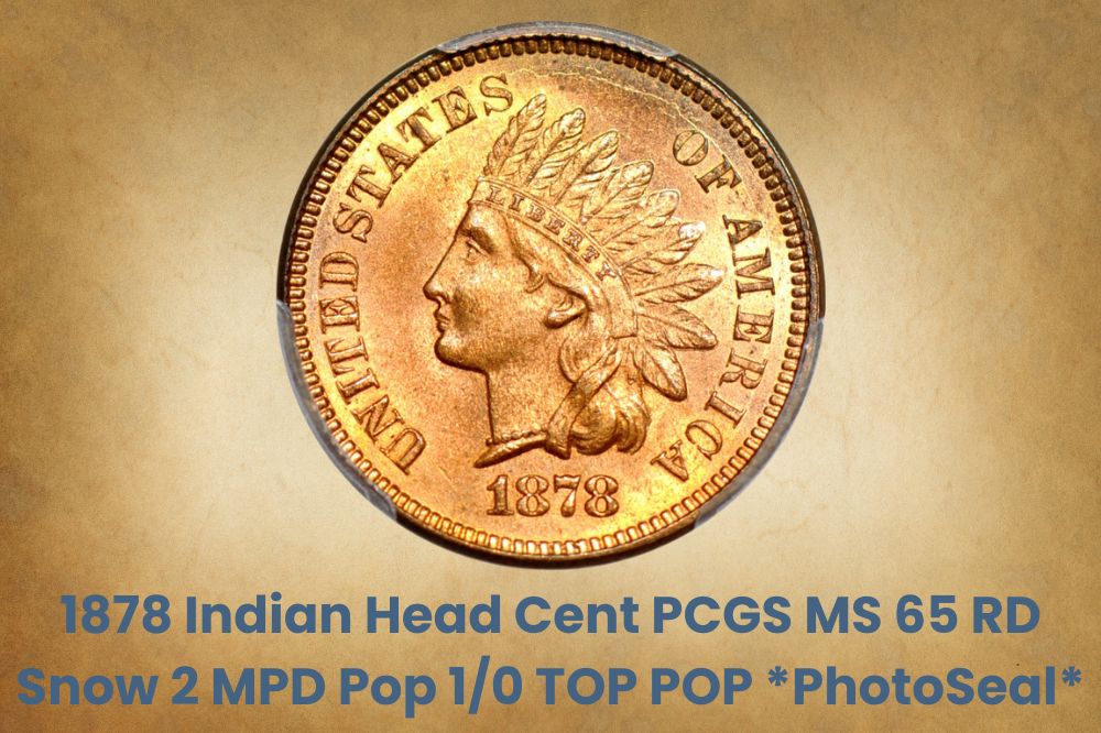 1878 Indian Head Cent PCGS MS 65 RD Snow 2 MPD Pop 1/0 TOP POP *PhotoSeal*