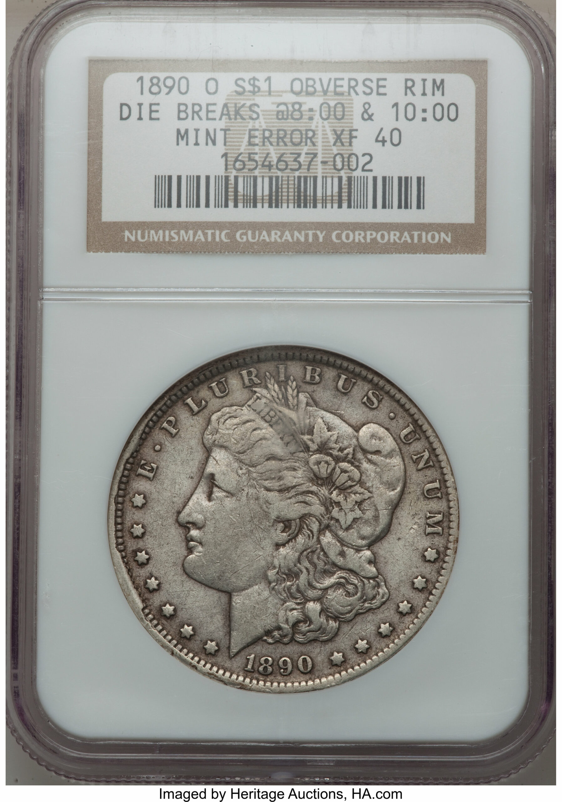 1890 silver dollar Die Breaks