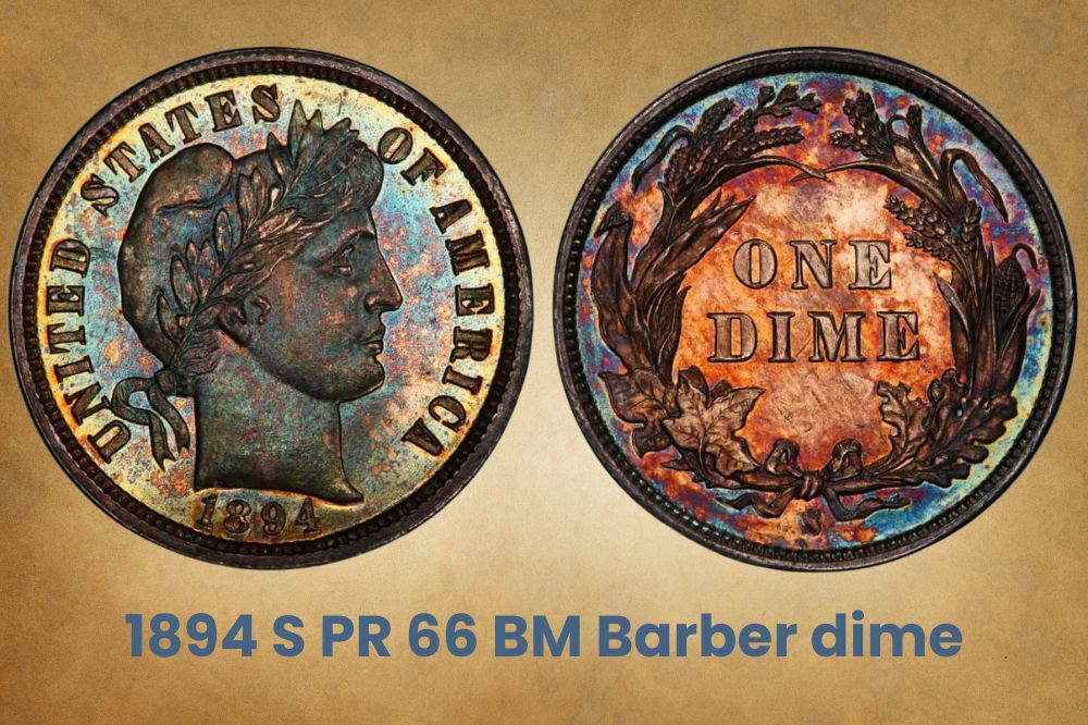 1894 S PR 66 BM Barber dime