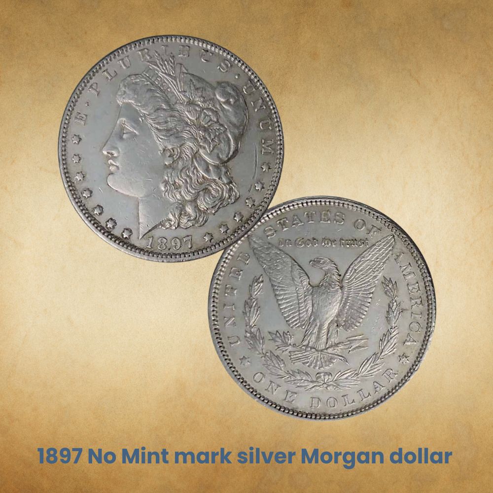 1897 No Mint mark silver Morgan dollar