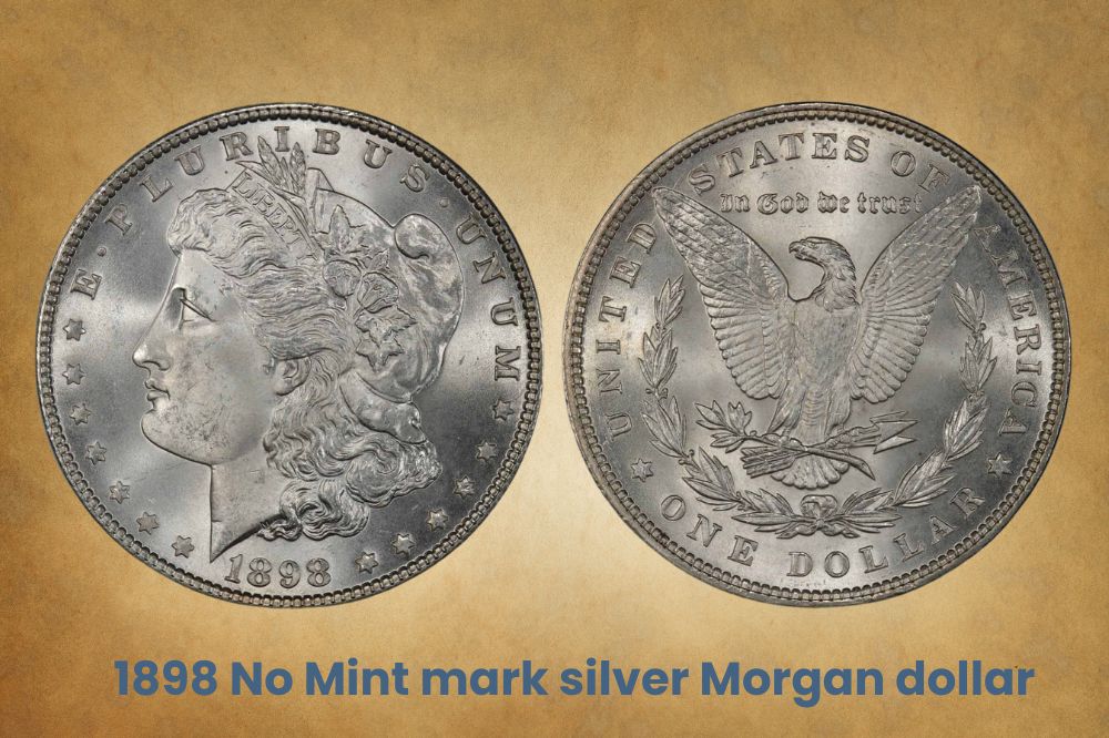 1898 No Mint mark silver Morgan dollar