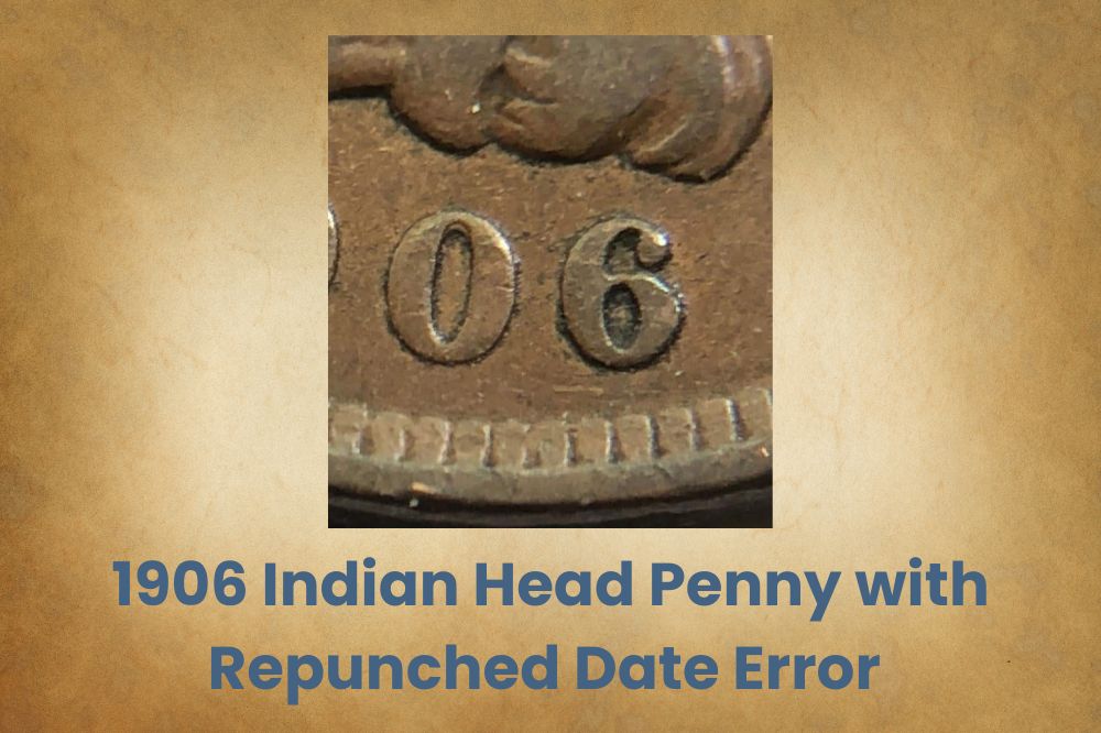 1906 Indian Head Penny with Repunched Date Error 