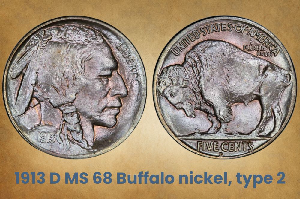 1913 D MS 68 Buffalo nickel, type 2