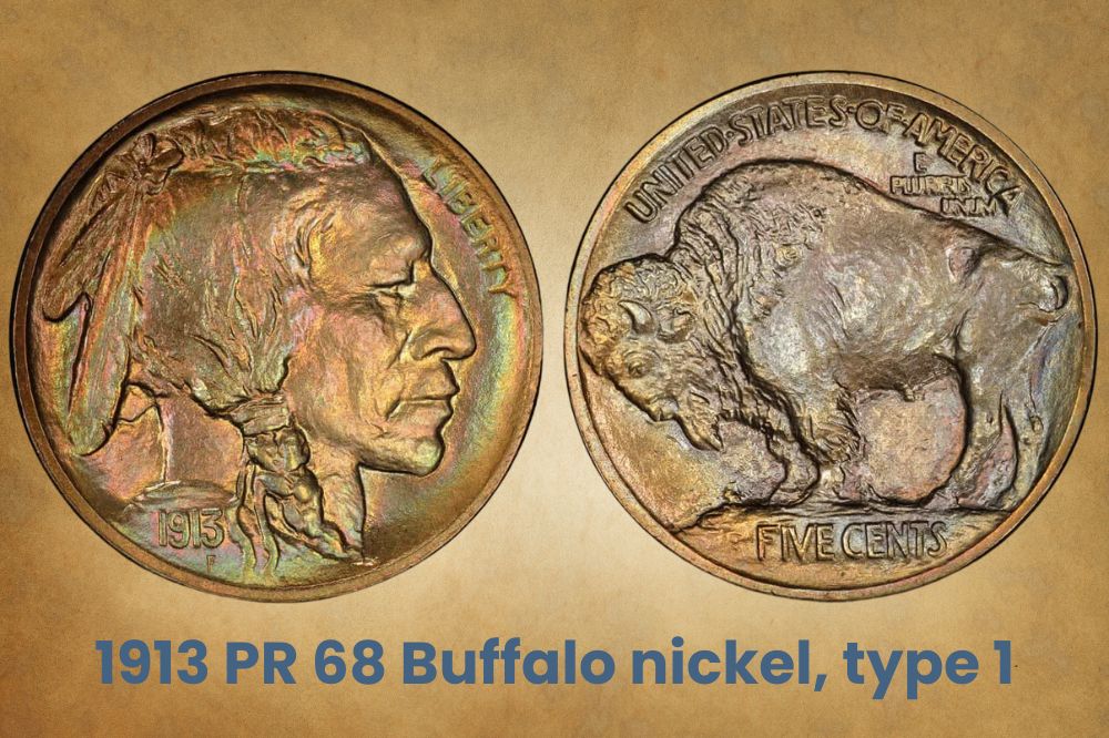 1913 PR 68 Buffalo nickel, type 1