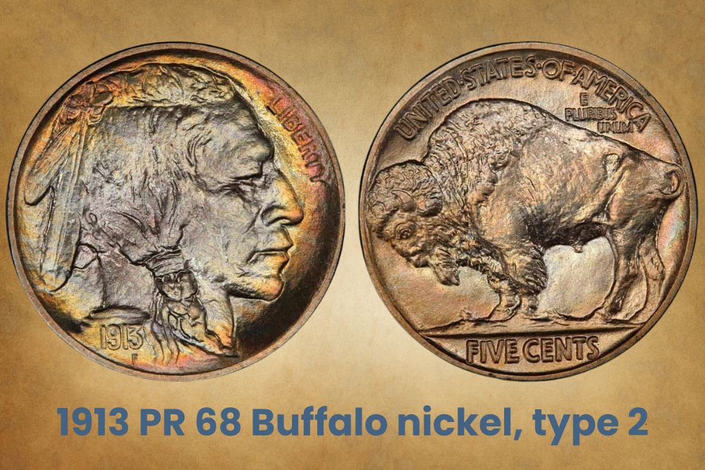 1913 PR 68 Buffalo nickel, type 2