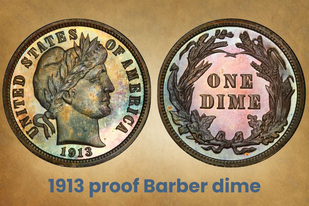 1913 proof Barber dime