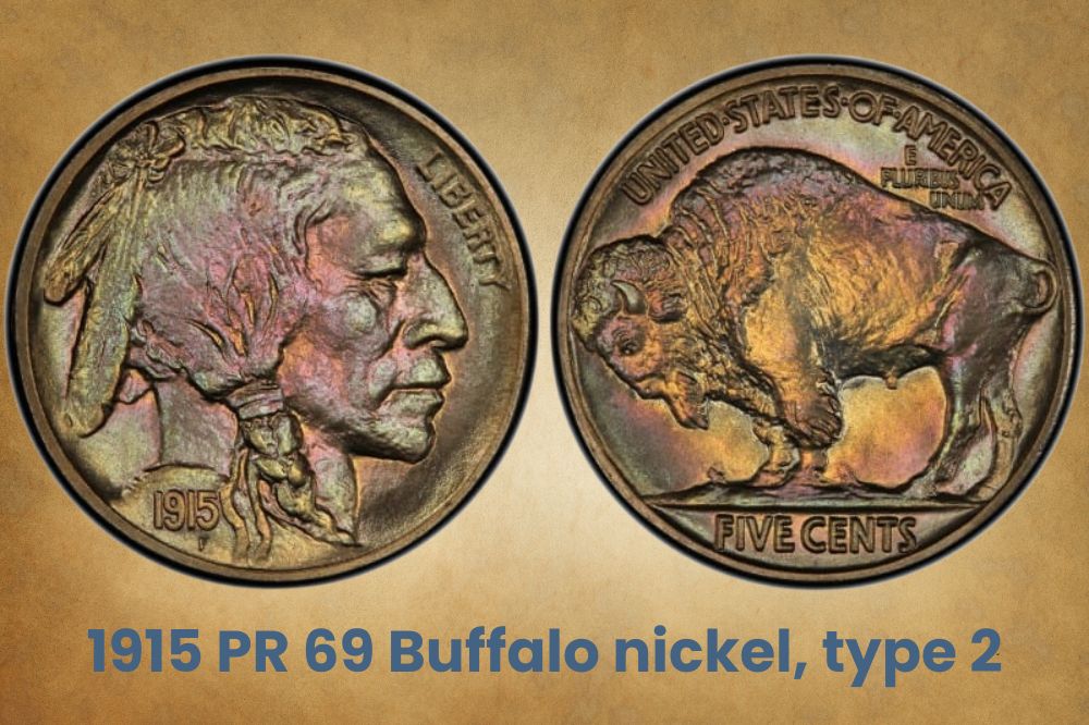 1915 PR 69 Buffalo nickel, type 2