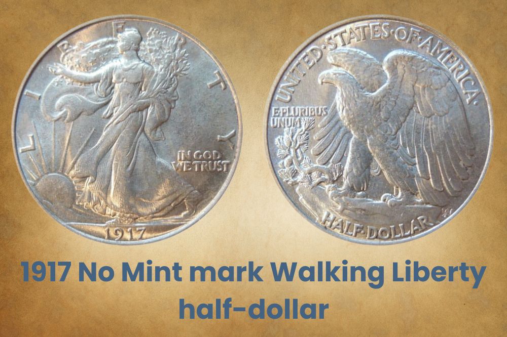 1917 No Mint mark Walking Liberty half-dollar