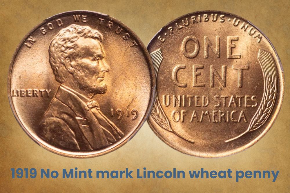 1919 No Mint mark Lincoln wheat penny