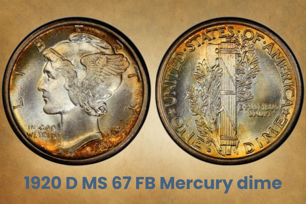 1920 D MS 67 FB Mercury dime