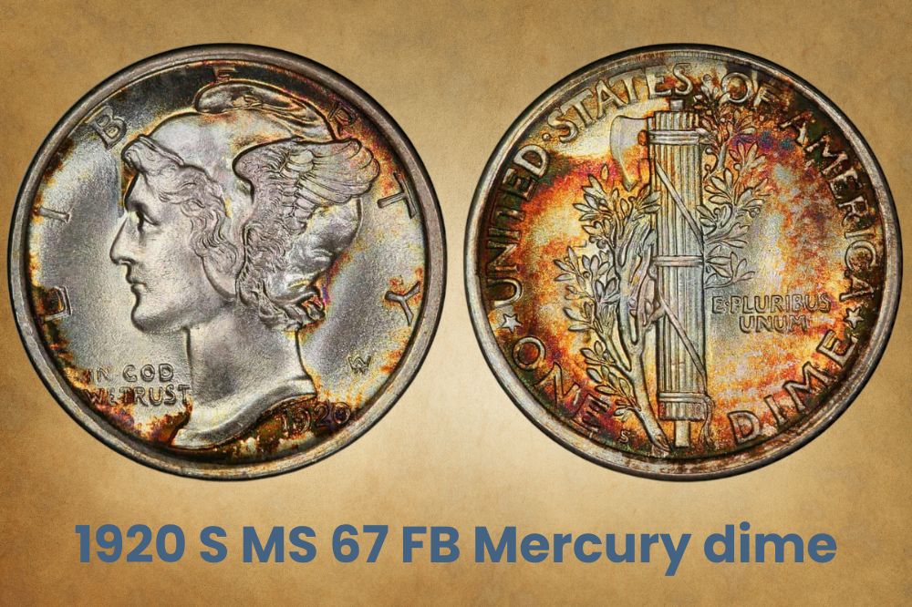 1920 S MS 67 FB Mercury dime