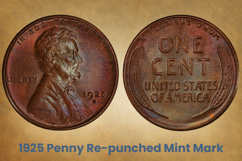 1925 Penny Re-punched mint mark