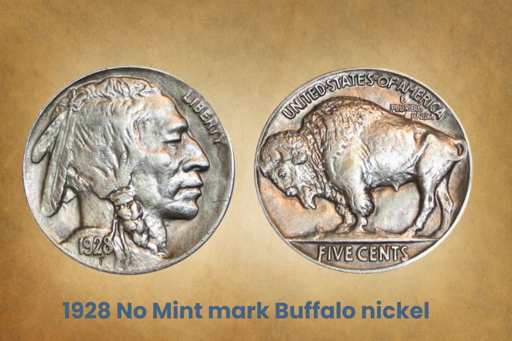 1928 No Mint mark Buffalo nickel 