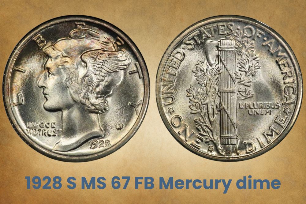 1928 S MS 67 FB Mercury dime
