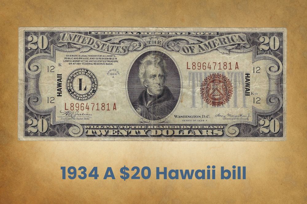 1934 A $20 Hawaii bill