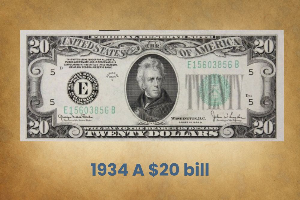 1934 A $20 bill