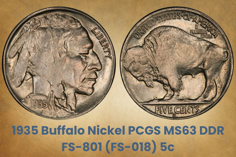 1935 Buffalo Nickel PCGS MS63 DDR FS-801 (FS-018) 5c