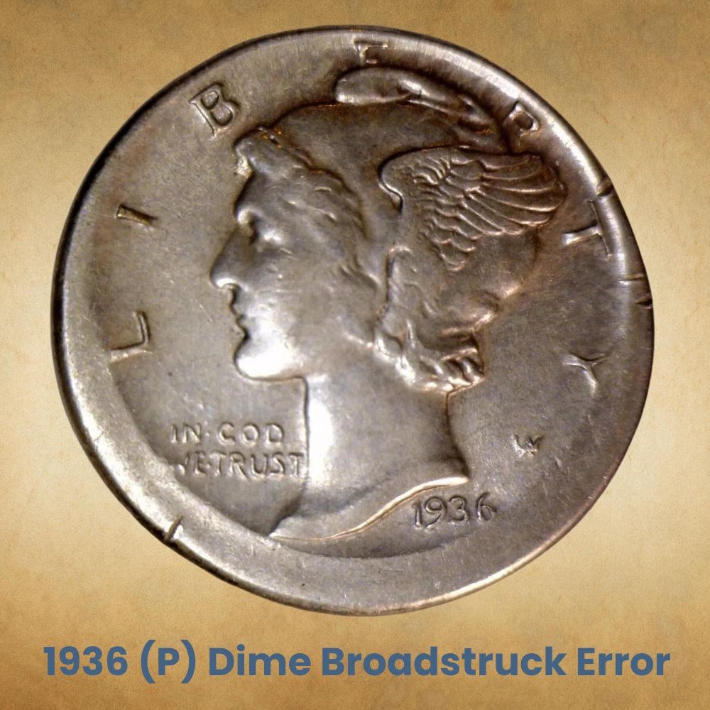 1936 (P) Dime Broadstruck Error