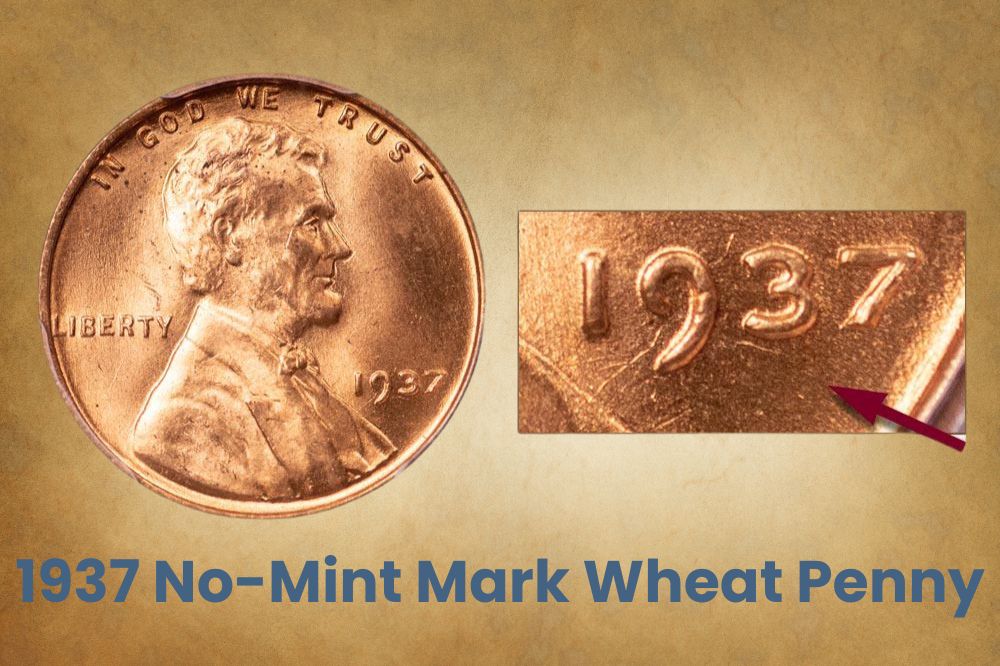 1937 No-Mint Mark Wheat Penny