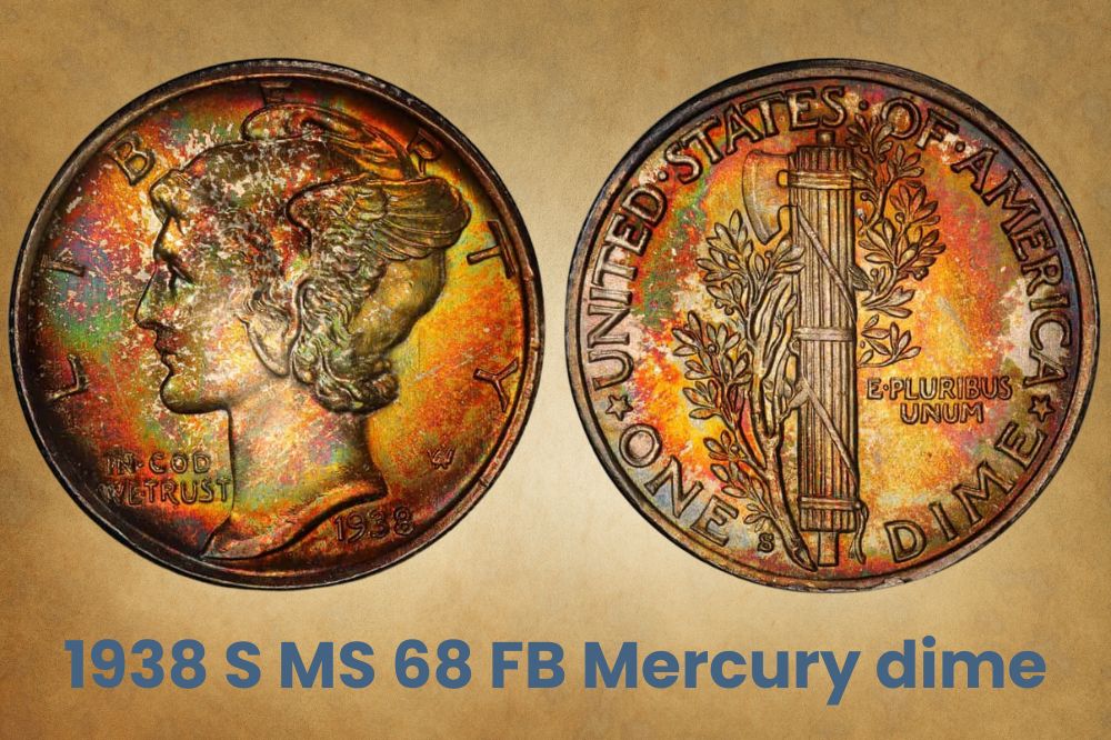 1938 S MS 68 FB Mercury dime