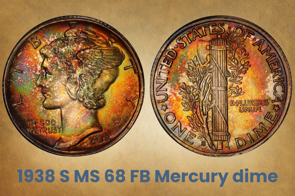 1938 S MS 68 FB Mercury dime