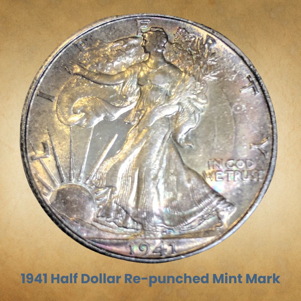 1941 Half Dollar Re-punched Mint Mark