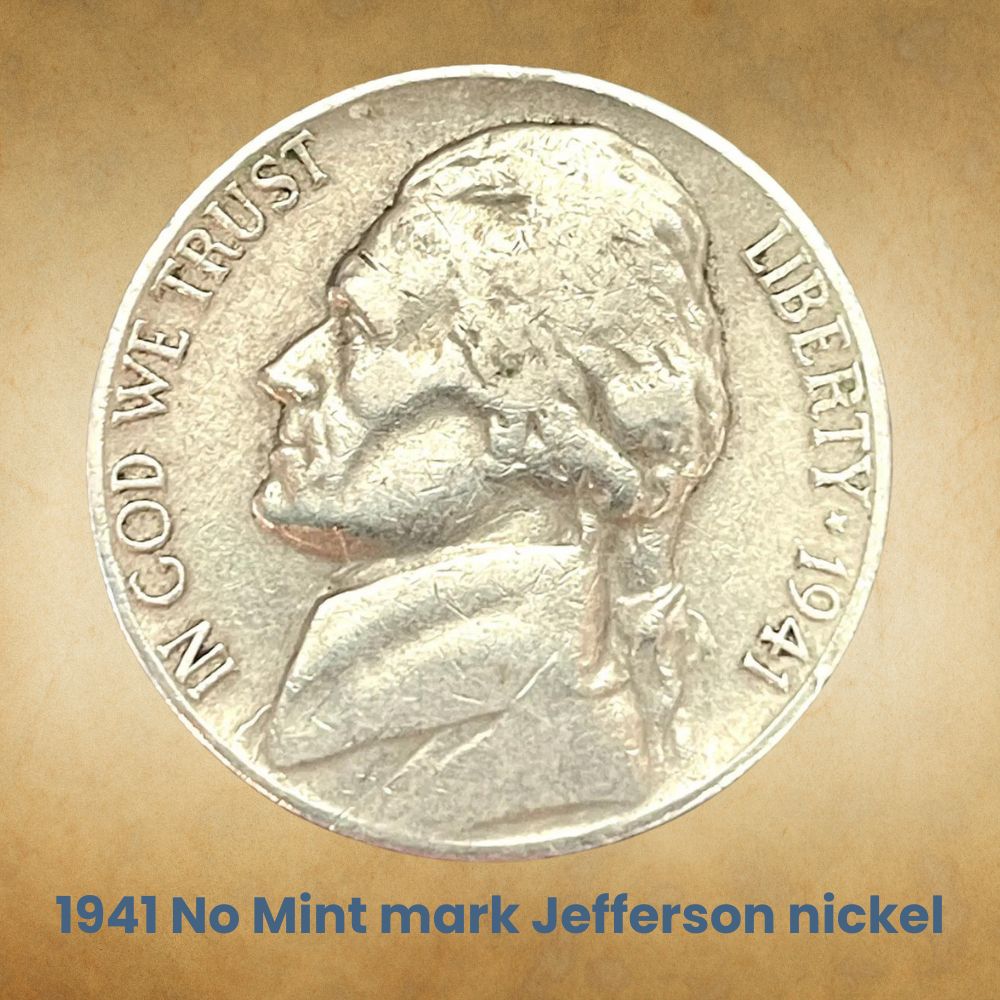 1941 No Mint mark Jefferson nickel