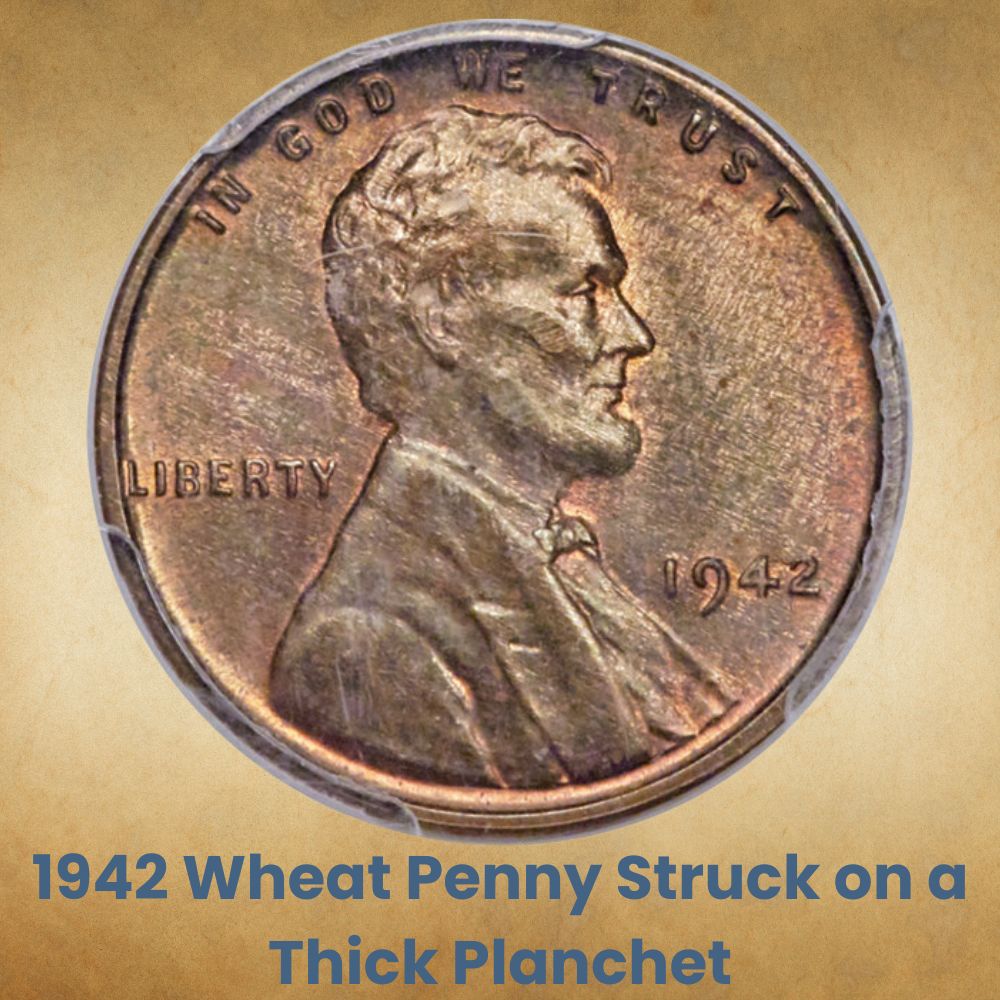 1942 Wheat Penny Struck on a Thick Planchet