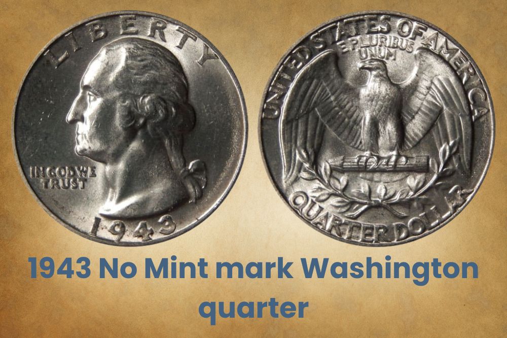 1943 No Mint mark Washington quarter