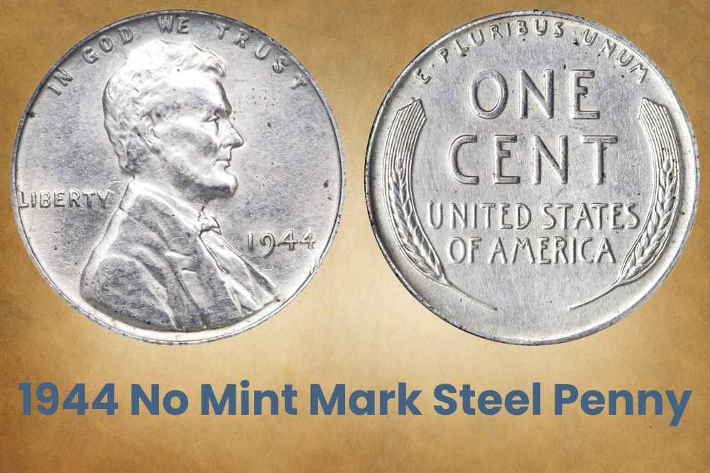 1944 No Mint Mark Steel Penny