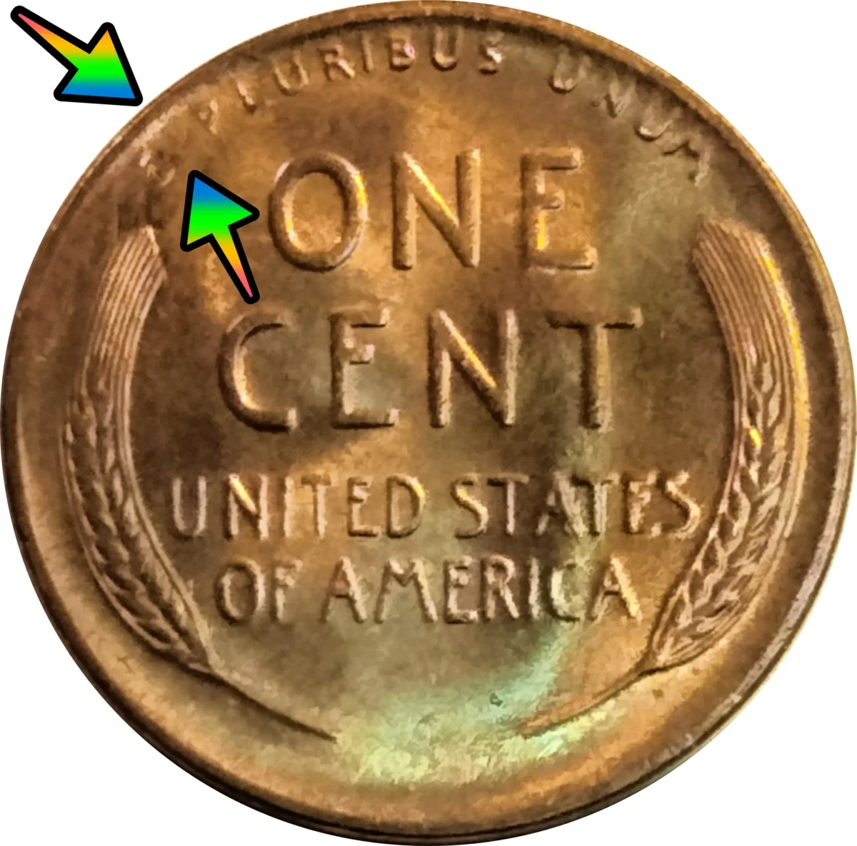 1944 Wheat Penny Missing Dot Error