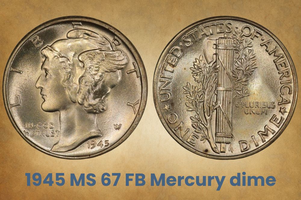 1945 MS 67 FB Mercury dime