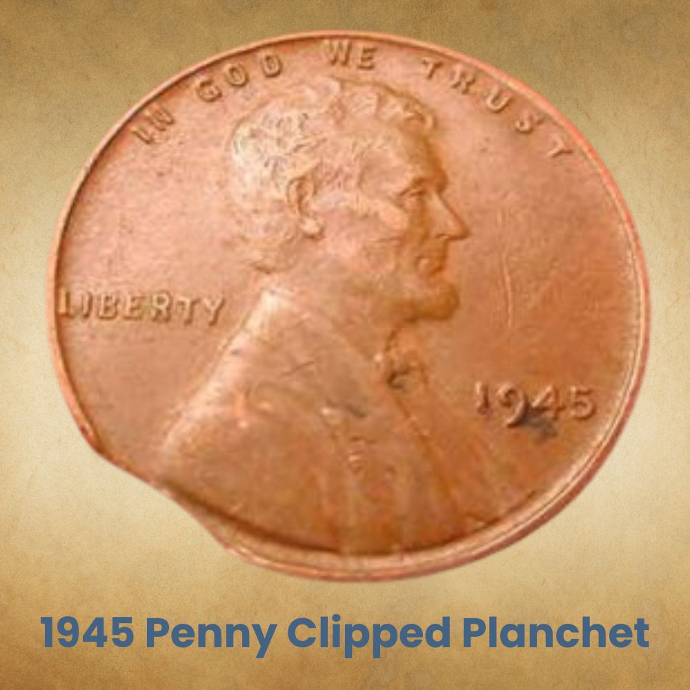 1945 Penny, Clipped Planchet