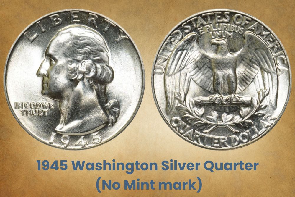 1945 Washington silver quarter (No Mint mark)