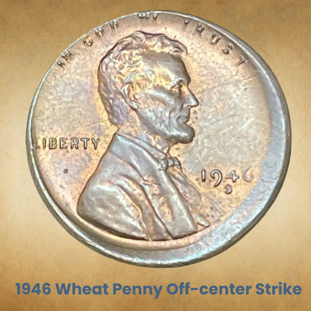 1946 Wheat Penny Off-center Strike 