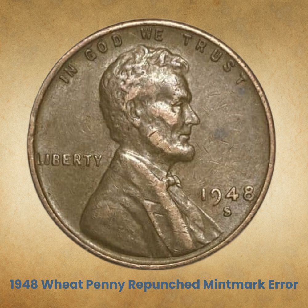 1948 Wheat Penny Repunched Mintmark Error