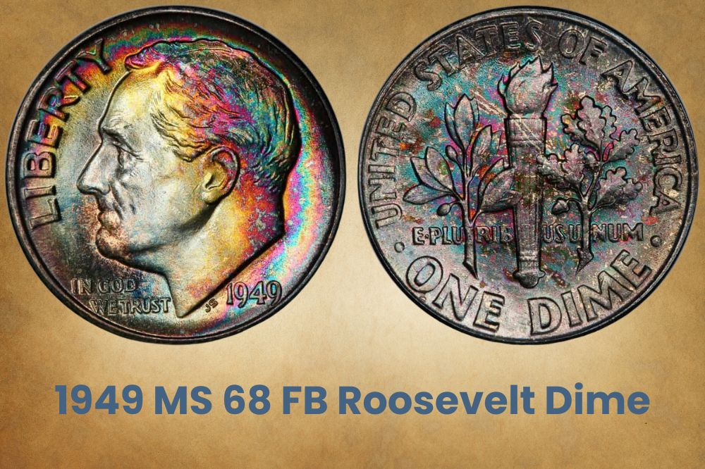 1949 MS 68 FB Roosevelt Dime