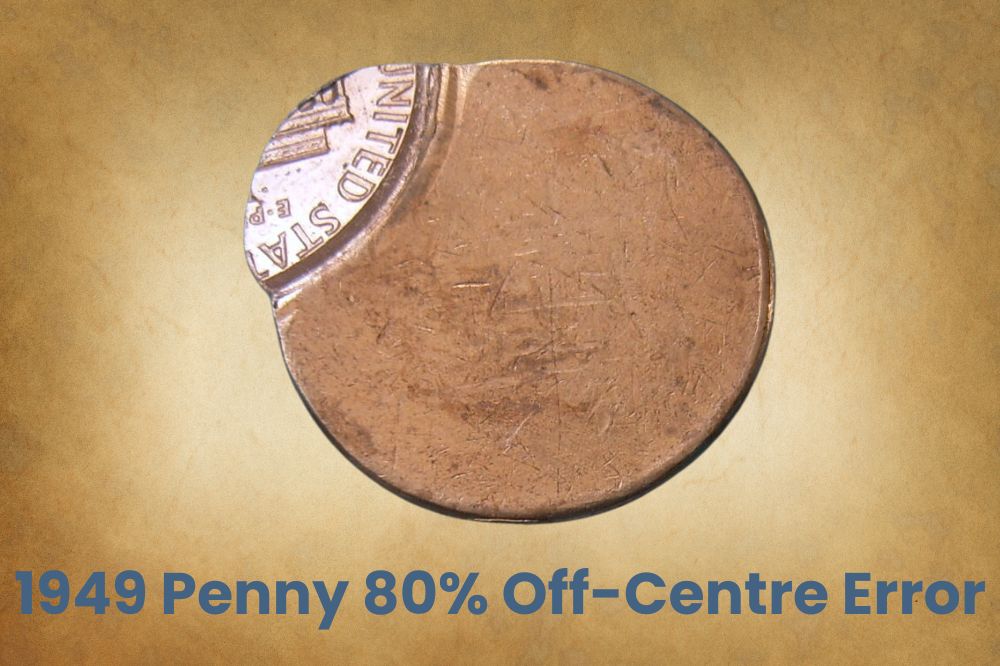 1949 Penny 80% Off-Centre Error