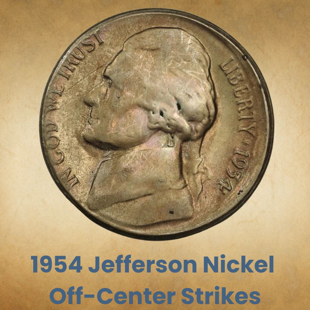 1954 Jefferson Nickel Off-Center Strikes