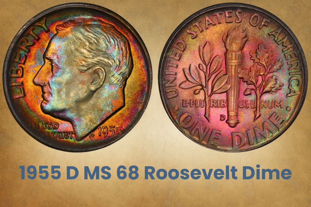 1955 D MS 68 Roosevelt Dime